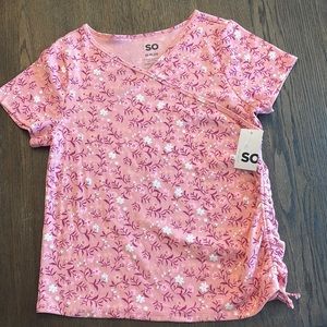 NWT SO Girls Overlapped Side Cinch Tee 20 Plus